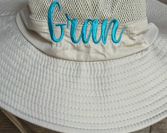 Personalized Wide Brim Adjustable C.C Sun Hat ST3917, Womens 