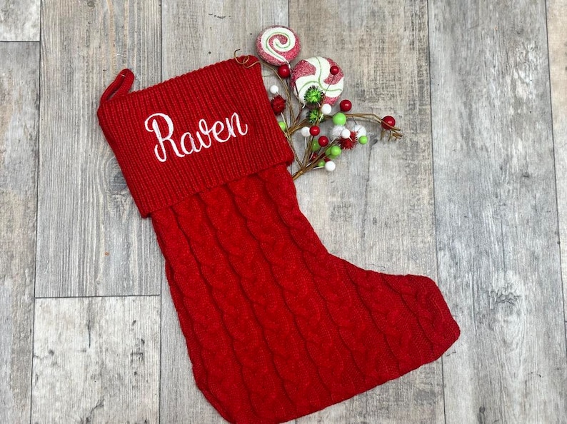 Viv and Lou Cable Knit Christmas Stocking - Thumbnail 3