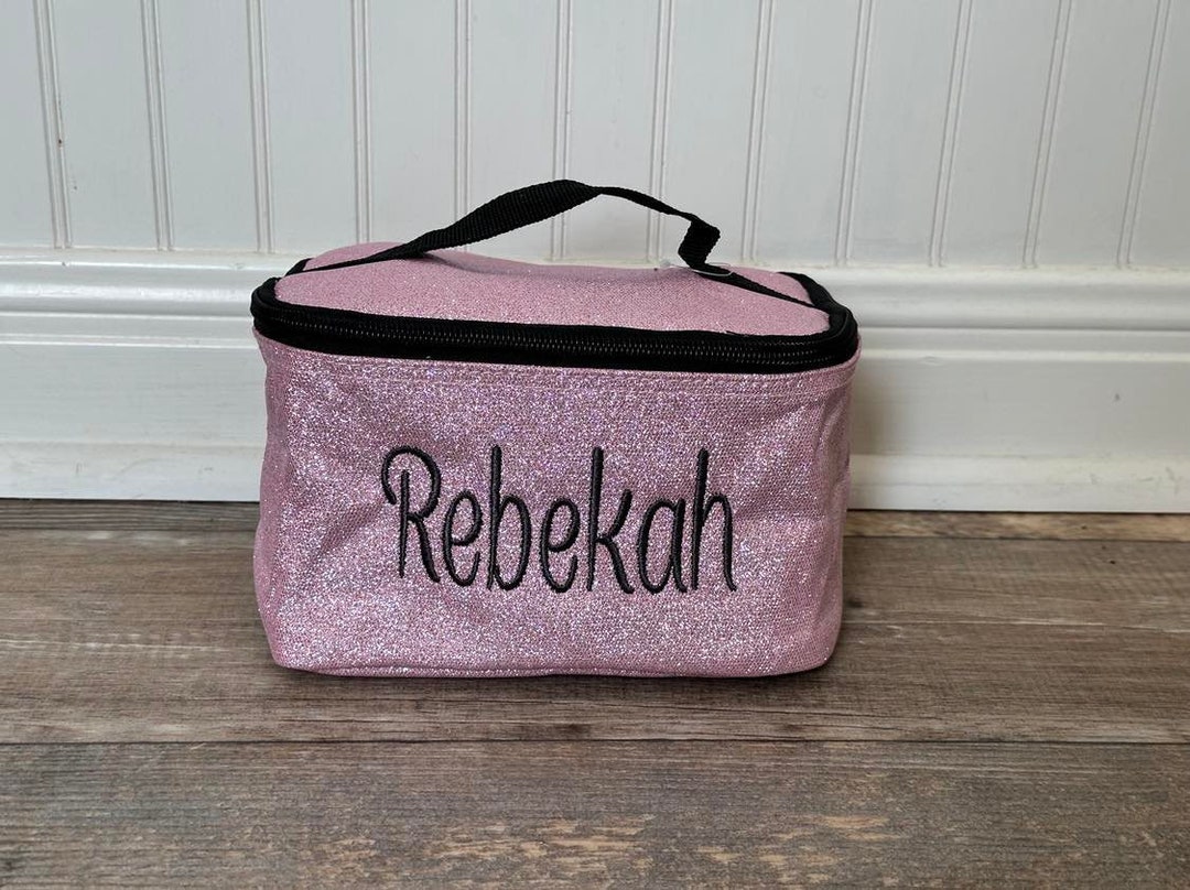 Pink Glitter NGIL Cosmetic Case Embroidered Pink Glitter Toiletry Bag Glitter Make up Bag Glitter Cosmetic Bag Cheer Dance Bridesmaids Etsy Australia
