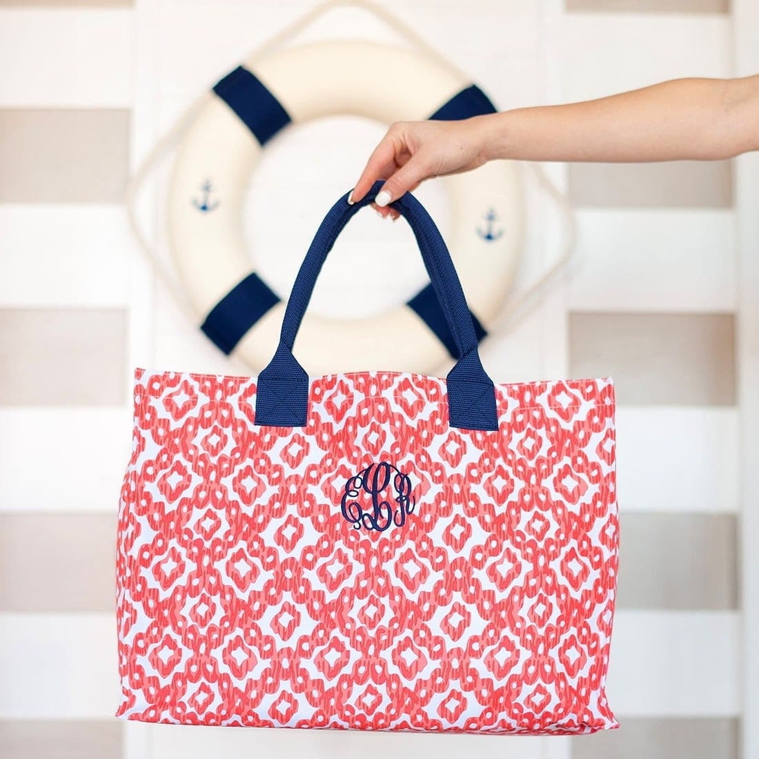 Monogrammed Tote Bag, Monogram Tote Bag, Shoulder Bag, Pink