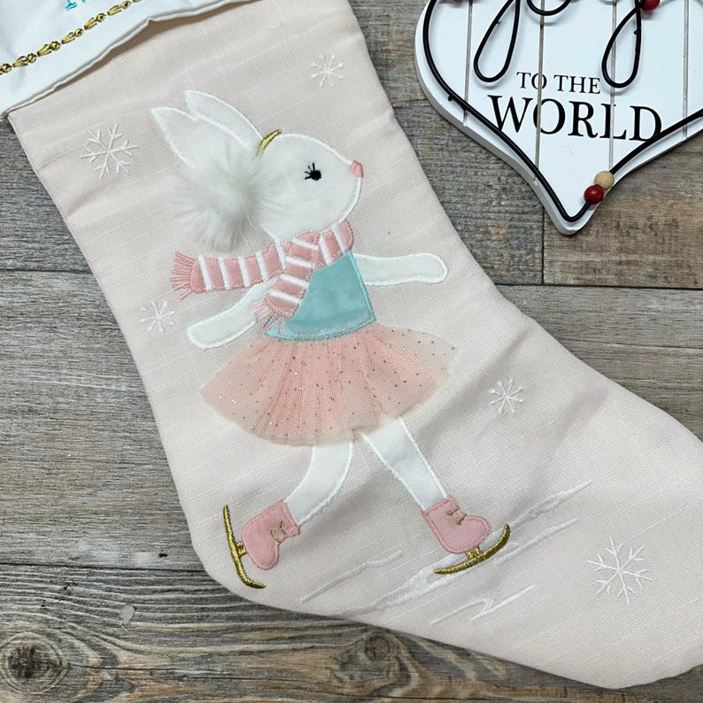 Mon Ami Skating Bunny Christmas Stocking - Thumbnail 4