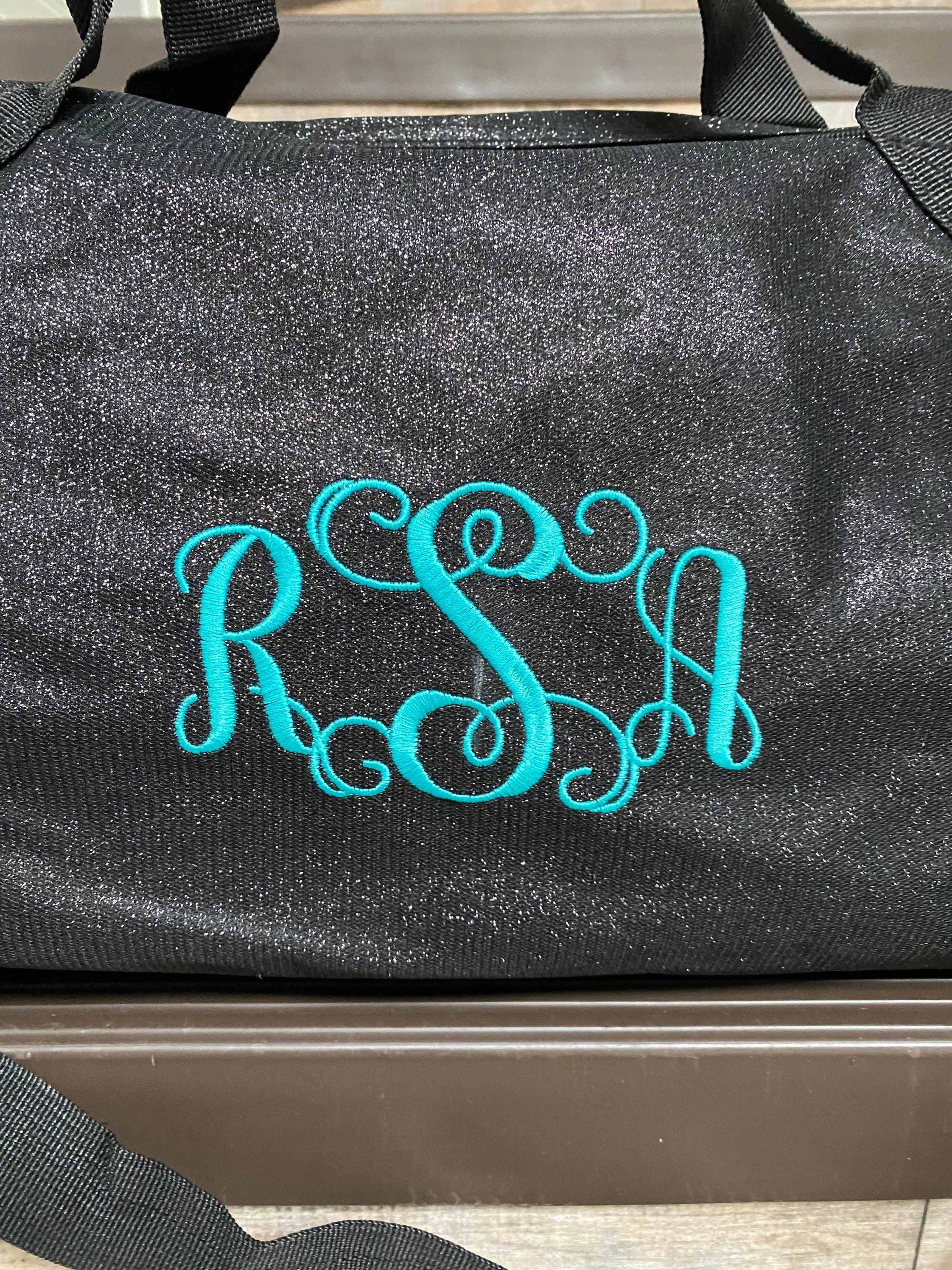 NGIL Black Glitz Glam Barrel DUFFLE BAG 18 Personalize Dance Bag Little Girl Dance Bag Embroider Dance Bag Black glitter barrel bag Etsy