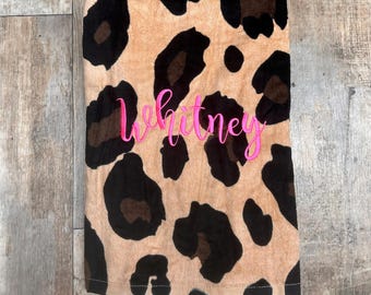 Custom embroidered Beach Towel with name, embroidered beach towel with name, Personalized Cabana pool towel, personalized graduation gift
