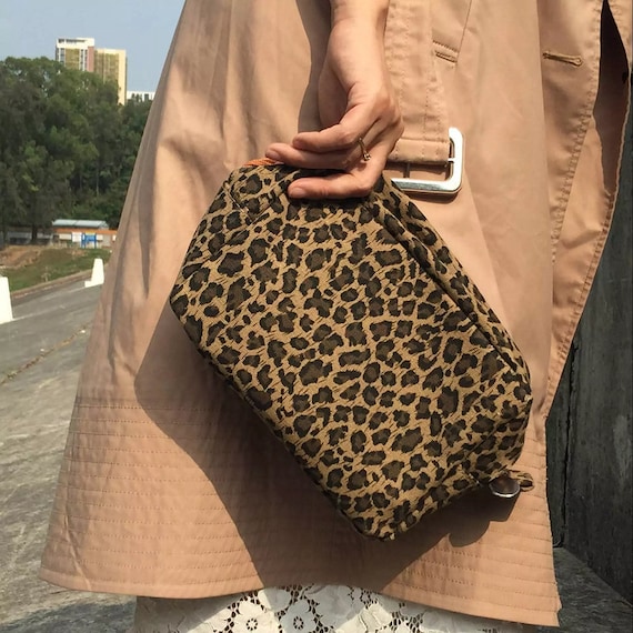 Personalised Name Women's Make Up Bag Wedding Mum Birthday Gift Leopard Print 