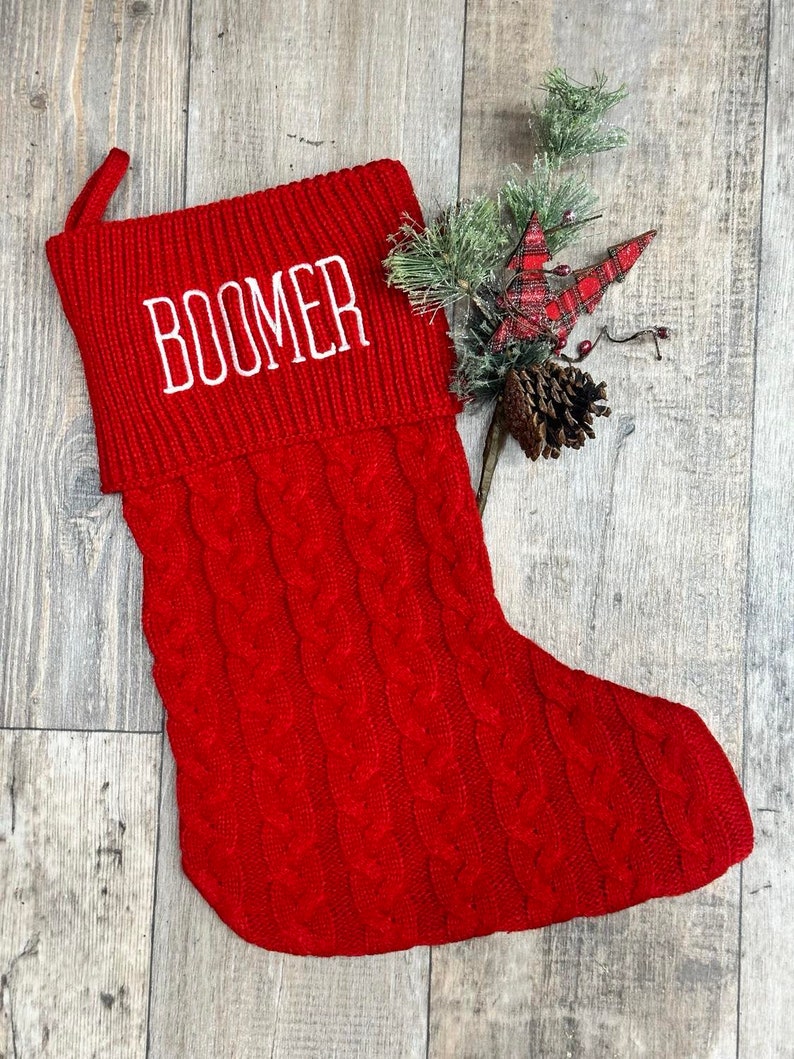 Viv and Lou Cable Knit Christmas Stocking