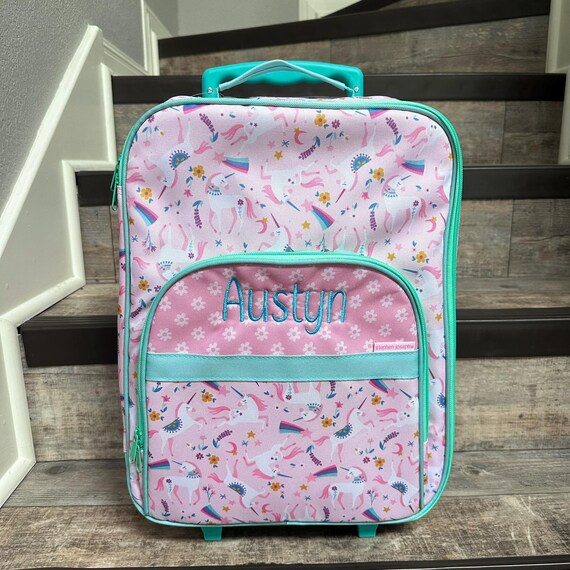 Personalized Stephen Joseph Allover Unicorn Suitcase, Embroidered
