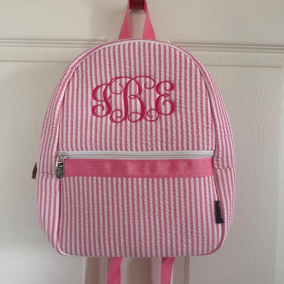 Personalized Toddler backpack, Seersucker backpack, Monogrammed Baby Backpacks, Preschool Book Bag, daycare backpack, baby gift