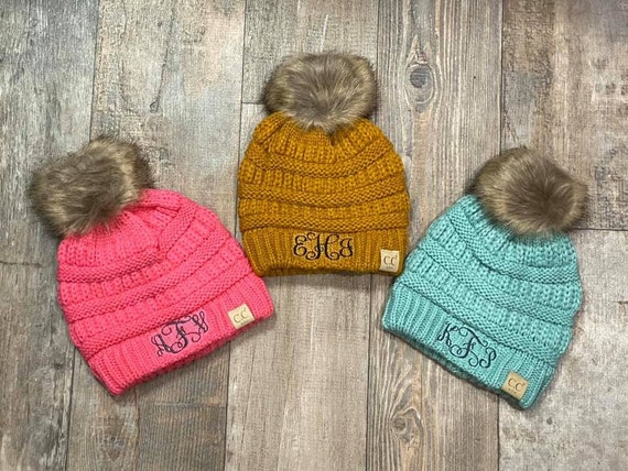 CC KIDS43 Monogram Fur Pom Beanie Fur 