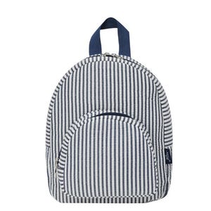 NGIL MINI TODDLER Pink and Blue Seersucker Backpack, Monogram toddler backpack, personalized backpack, mini seersucker backpack, toddler bag