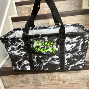 Monogrammed Cow-lifornia Dreaming Tote, Collapsible Tote, Tailgate Tote, Personalized utility tote,  Utility tote, Fathers day gift, rodeo
