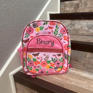 Stephen Joseph Classic Butterfly Floral Backpack Lunchbox Set, Personalize Butterfly  Backpack and Lunchbox Set, Preschool Lunchbox backpack