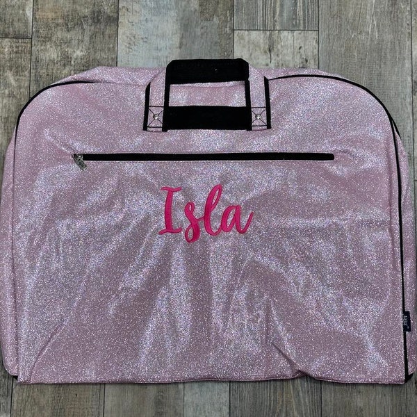 NGIL Black Glitter garment bag,  Personalize dance garment Bag, black glitter dance garment bag, cheer competition garment bag