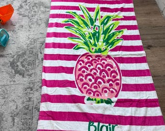 Custom embroidered Beach Towel with name, embroidered beach towel with name, Personalized Cabana pool towel, personalized graduation gift
