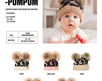 Whitney Leopard Pom Pom Beanie Hat | Top It Off Accessories
