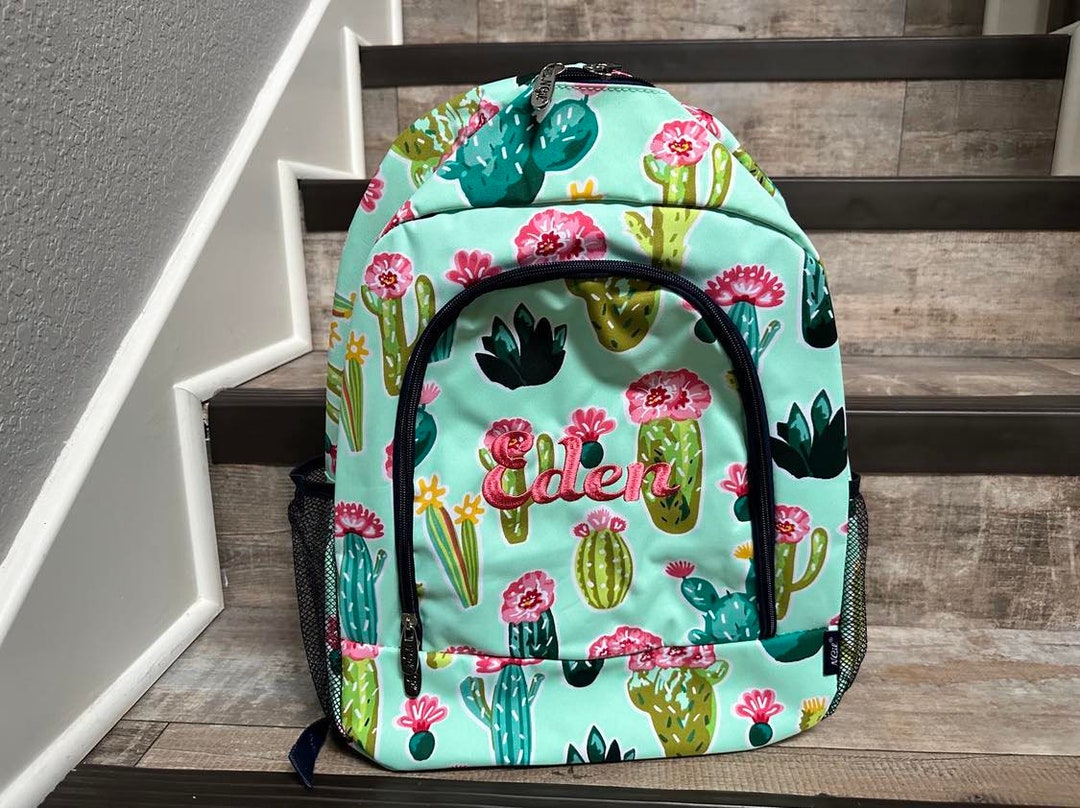 Cactus Rucksack Personalized Embroidered Monogram Large Stuck on You Cactus Backpack - Etsy