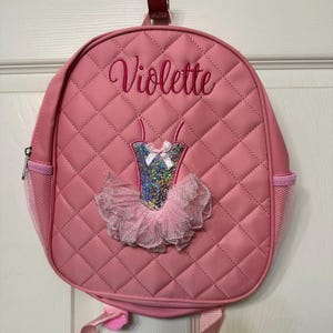 Embroidered Pink Tutu Dance backpack, Dance Gift, girls dance duffle, Personalize little Girl Dance backpack, little girl dance backpack