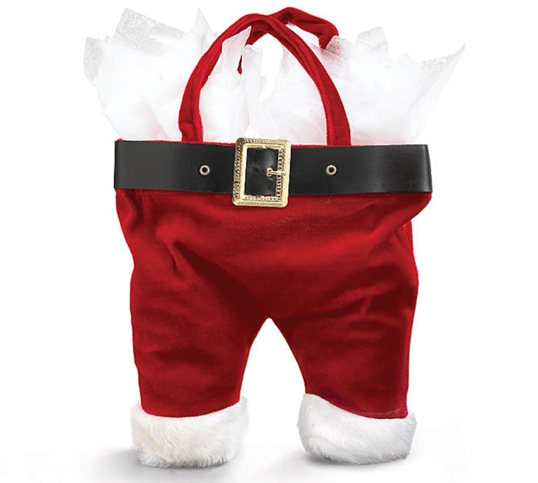 Santa Pants Gift Bag, Wine Gift Bag, Santa Wine Gift Bag, Gift Bag