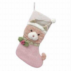 Merry Kitty Christmas Stocking, Cat Christmas Stocking, Embroider Christmas Stocking, Personalize Cat Christmas Stocking