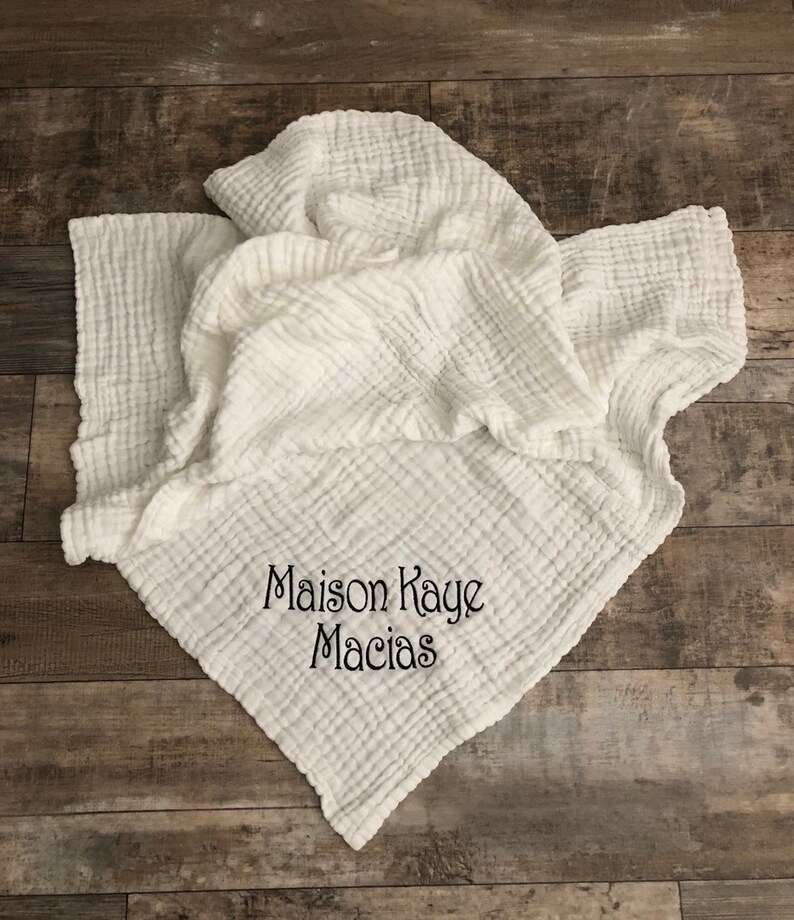 Baby Blanket Swaddler Muslin Blanket Personalized baby Etsy