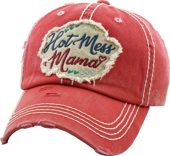 Mama Baseball Cap Distressed Hat Womens 