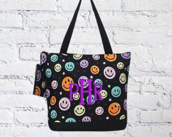 バッグ smile Vintage 1994 Black Patent Leather Smiley Face Backpack With Yellow