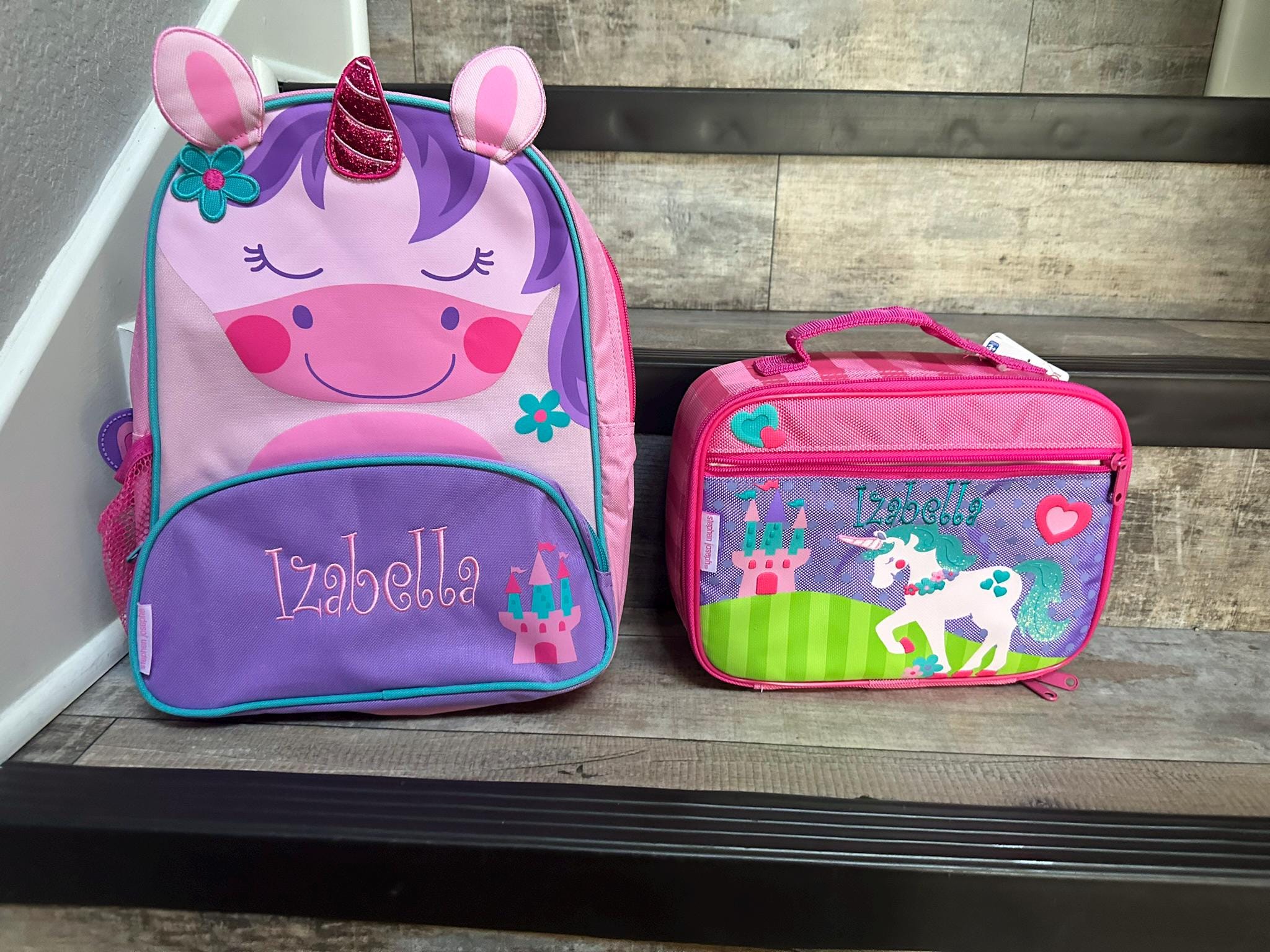 Personalized Stephen Joseph Unicorn Sidekick Backpack Lunchbox