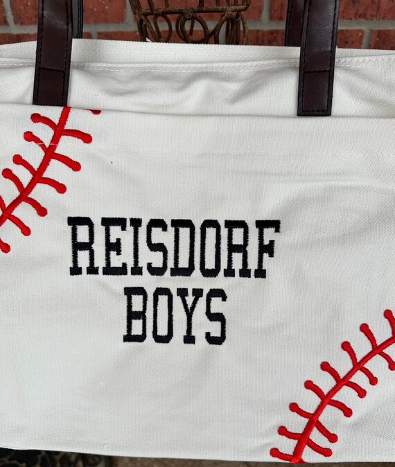 Embroider Baseball Tote Bag Baseball Mom Tote Baseball Bag Personalize Canvas Baseball Tote Large Baseball Canvas Tote Bag Baseball bag Etsy
