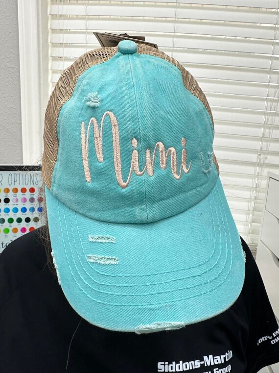 C.C Distressed Black Pink Mint Crisscross High Ponytail Cap Etsy UK