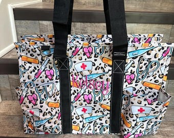 Zarape Print NGIL Large Zippered Canvas Tote Bag | 18.5"L X 13"H, 12.5" Handle Drop, Multiple Pockets