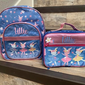 Stephen Joseph Classic Bunny Backpack Lunchbox Set, Personalized Bunny Backpack and Lunchbox Set, Preschool Lunchbox backpack