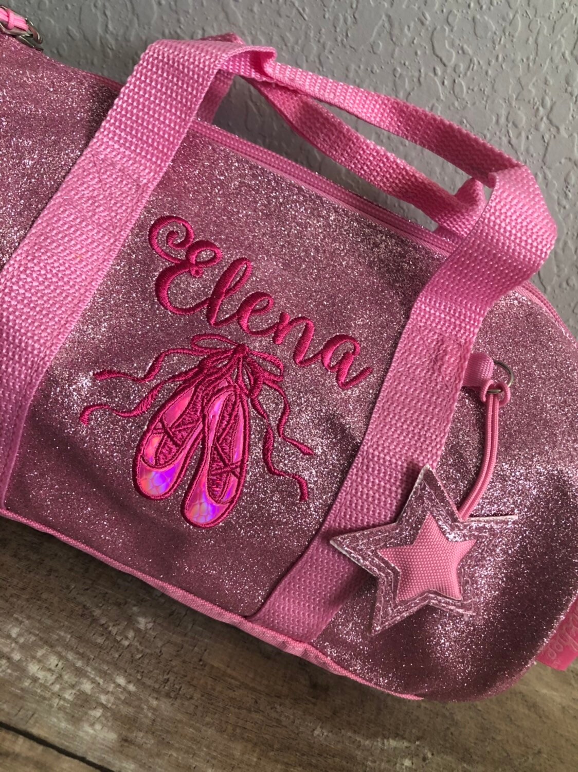 Small 11 Pink Glitter Dance Bag Personalized Girl Dance Etsy