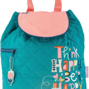 Personalize Quilted Think Happy Backpack, Stephen Joseph Elephant Backpack, Preschool Backpack, Toddler Backpack, Children&#39;s Backpack