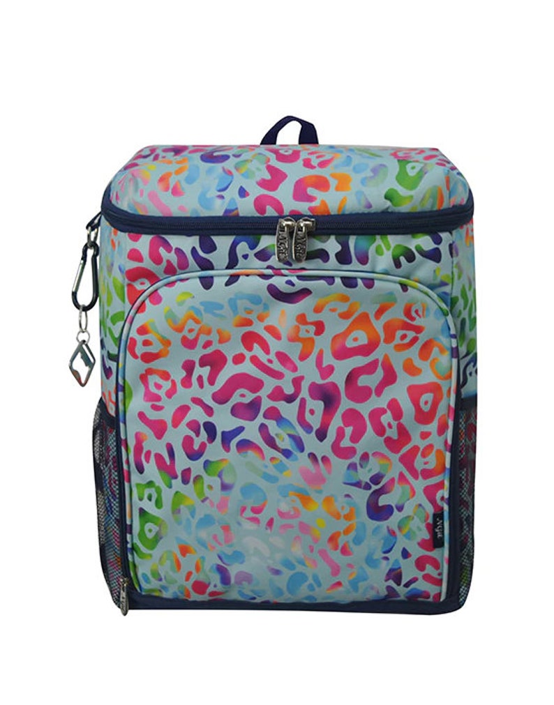 Monogram Rainbow Cheetah Backpack Cooler Personalize Backpack Etsy
