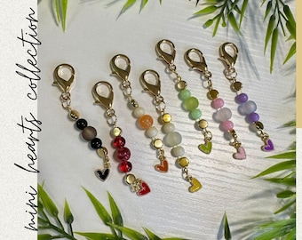 Crochet Beaded Stitch Marker - Mini Hearts Collection