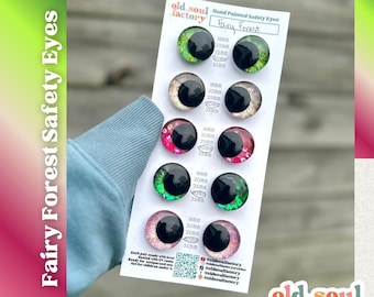Fairy Forest Safety Eyes - Hand-Painted Eyes for Plushies, Amigurumi, and Crochet Creations - Ready to Ship