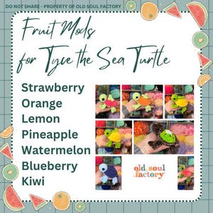 PDF PATTERN ONLY - Tyce the Sea Turtle - Fruit Mods - Crochet Pattern