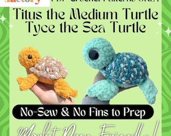 PDF PATTERNS ONLY - Tyce and Titus the Turtle - Crochet Turtles Pattern Bundle