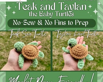 PDF PATTERN ONLY - Teak and Taylan - Baby Turtle Bundle - Crochet Pattern