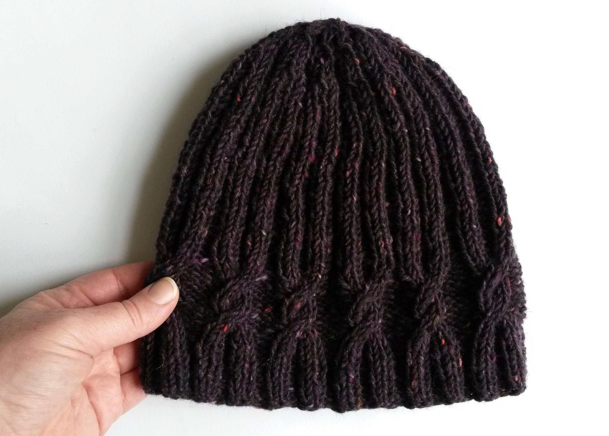 Knitting Pattern: Aran Messy Bun Hat. Digital Download. Knit