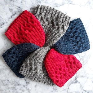 Aran Cable Knit Beanie Hat Pattern for circular needles (PDF Download) Renmore design