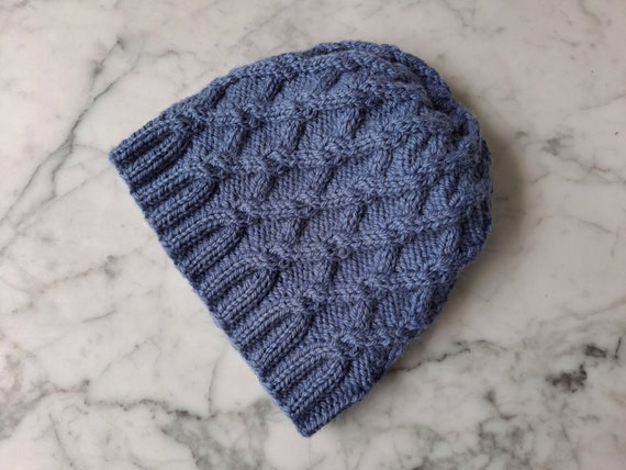 Cable Knit Beanie: Handknit Wool Beanie 