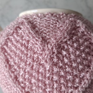 Knit teacosy: pink love heart teacozy. Handknit in Ireland. Original design. Mothers day gift. Gift for new home. Gift for tea drinker. image 5