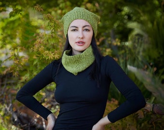Aran Zopfmuster Mütze und Halswärmer Muster (PDF Pattern) Wald Thema