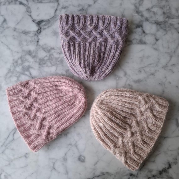 Cable knit beanie: lightweight alpaca handknit Aran hats. Soft pastel cable knit beanies. Made in Ireland. Beanie for her. Valentine gift.