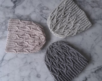 Handgestrickte grobstrick Alpaka Mütze: Aran Strickmütze