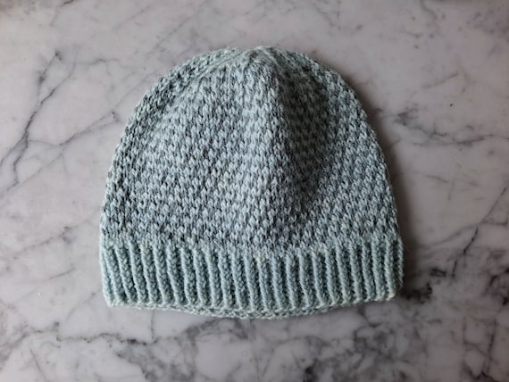 Handknit Tweed Wool Beanie: Eco-Friendly Irish Knit Hat
