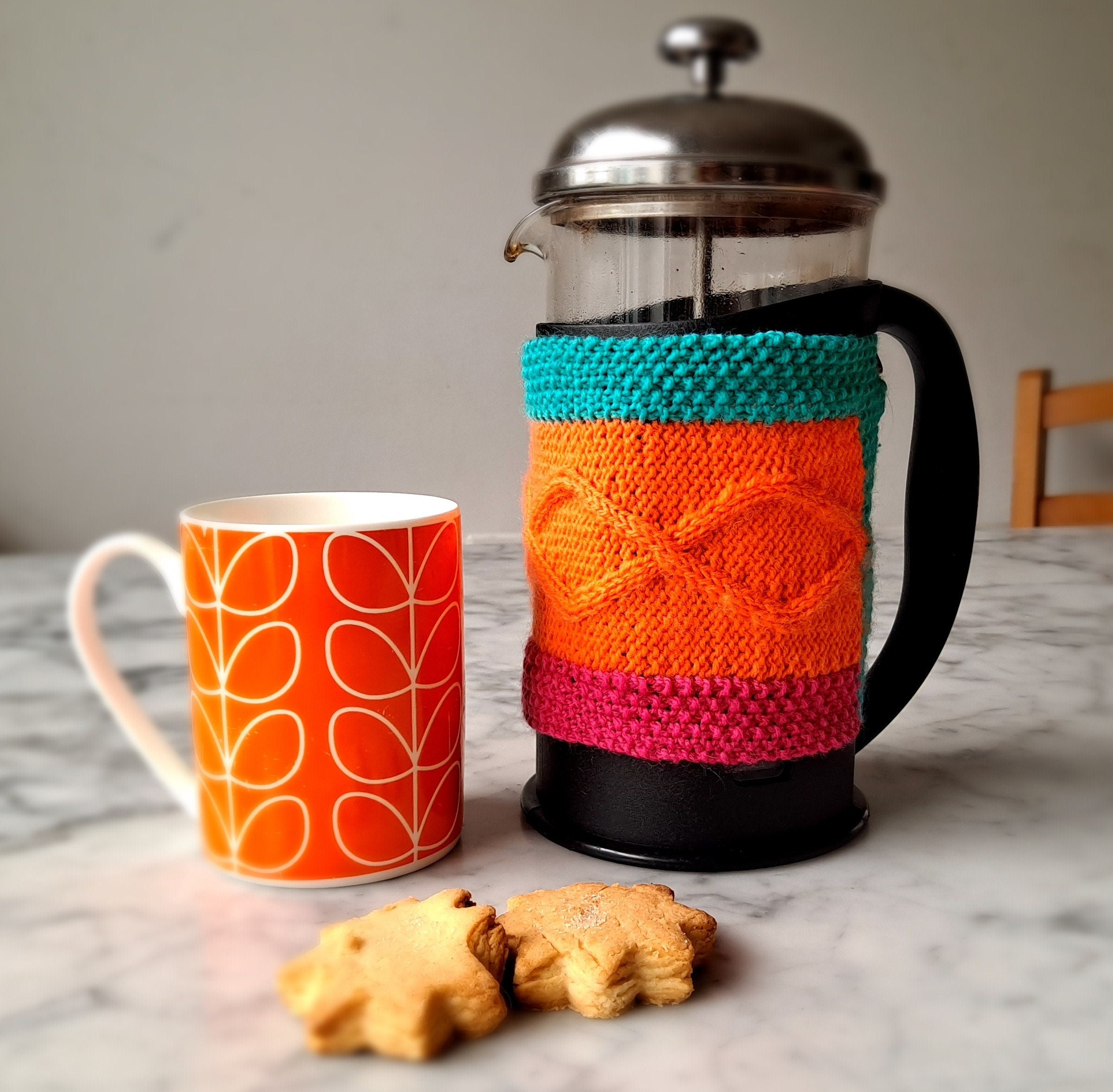 French Press Cafetiere Cosy. Forest Animals Fabric Coffee Pot Cozy