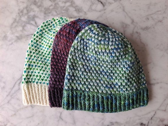 Knitting pattern: Easy Tweed Beanie. Instant download pdf. Unisex design. Great pattern for gifts. Knitting pattern hat. Easy to make hat.