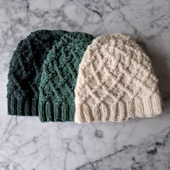 Dris Beanie knitting pattern: unique Aran cable knit hat pattern (digital download)