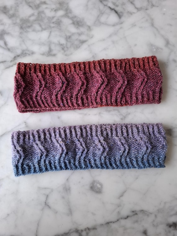 Knit headband: handknit cable knit hairband or neckwarmer in luxury wool. Original design. Made in Ireland. Mothers Day gift. Gift for hiker